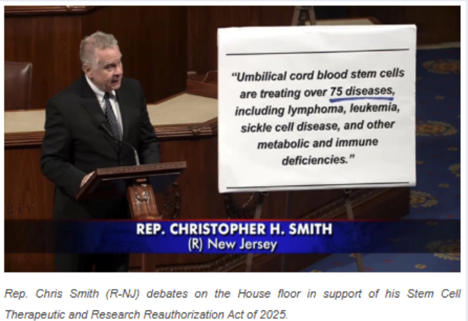 House passes Smith’s legislation to reauthorize and expand funding for umbilical cord blood stem cell research